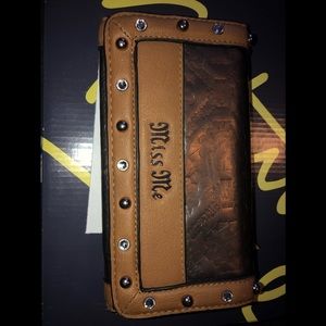Miss Me Studded Brown Wallet